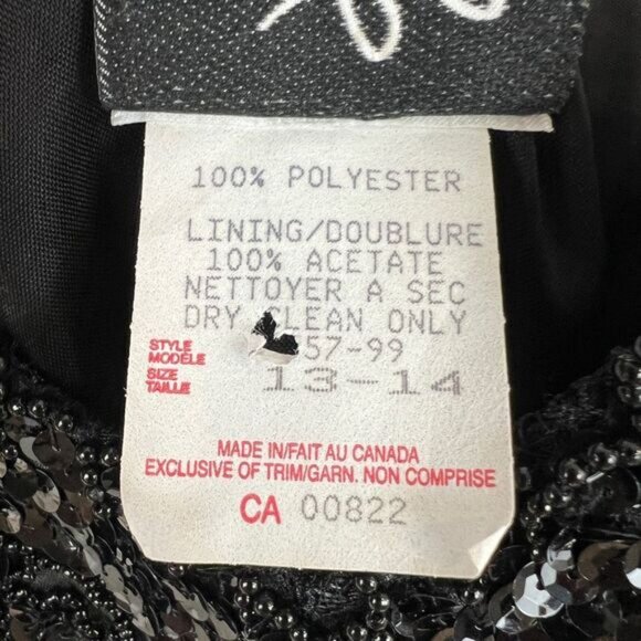 Vintage Lori Ann Size 14 Little Black Dress Mini Lace Detail Babydoll Whimsigoth - Picture 6 of 15